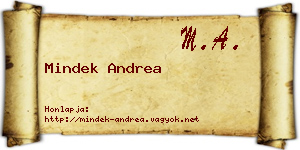 Mindek Andrea névjegykártya